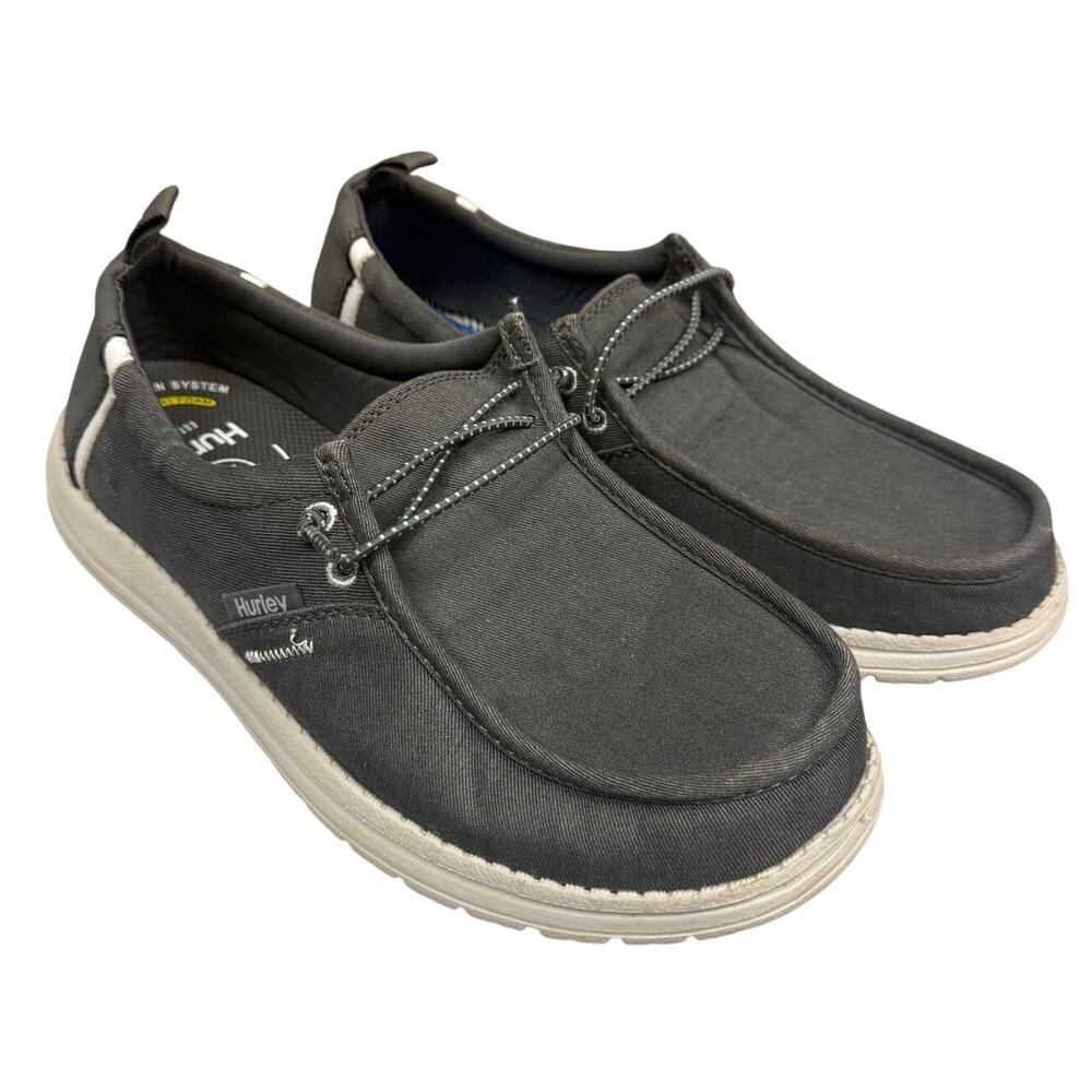 Hurley Men's Laguna Sneakers Lightweight Grey Shoes Slip On Bungee Size 8